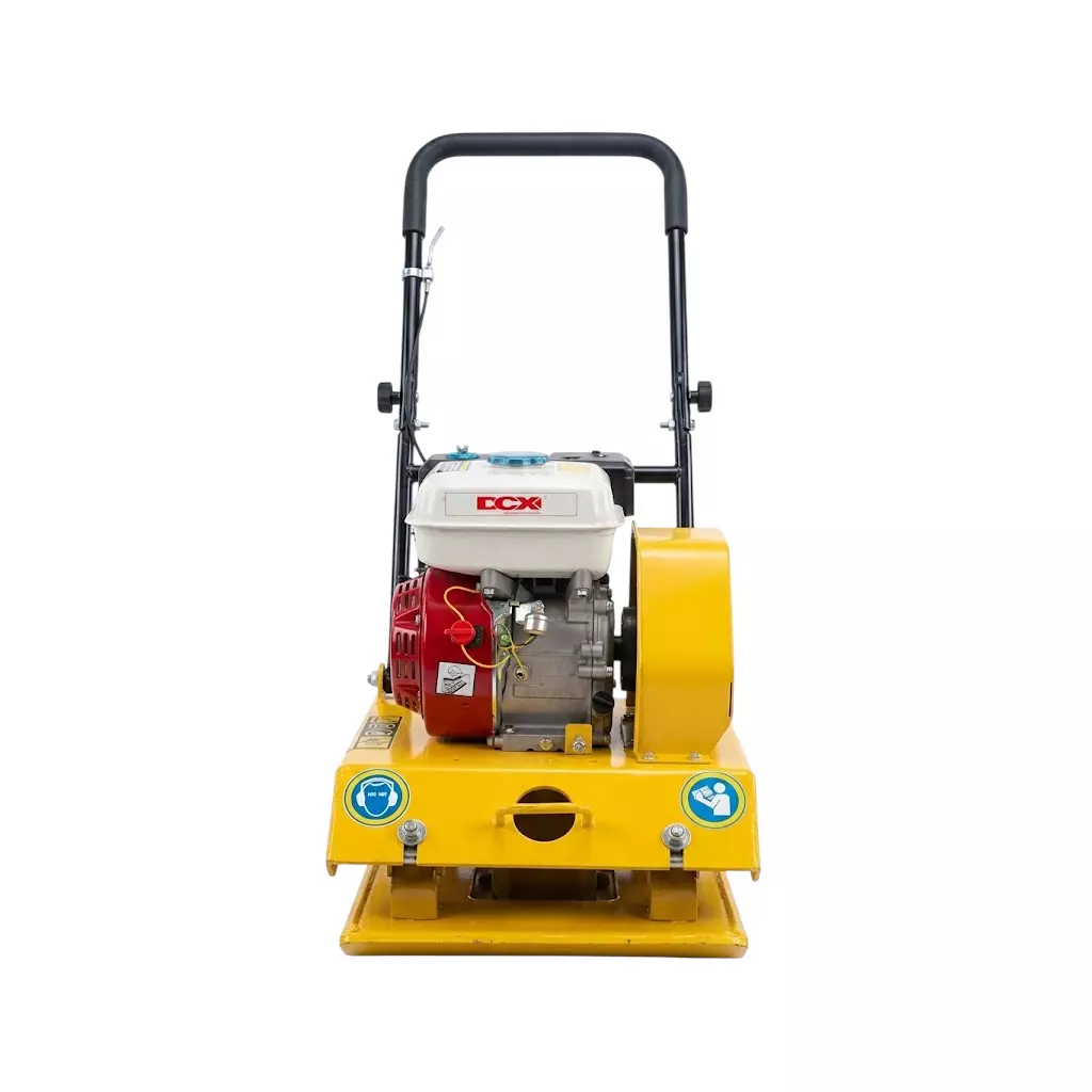 SACO PRO 4 Ton Plate Compactor Machine with Imported Petrol Engine, 5.5 HP Motor Power and 15 KN Centrifugal Force