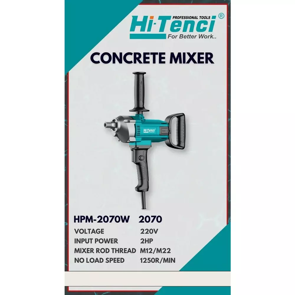 hi-tenci-2-hp-concrete-mixer-with-1250-rpm-no-load-speed-and-20-mhr-output-hpm--2070w