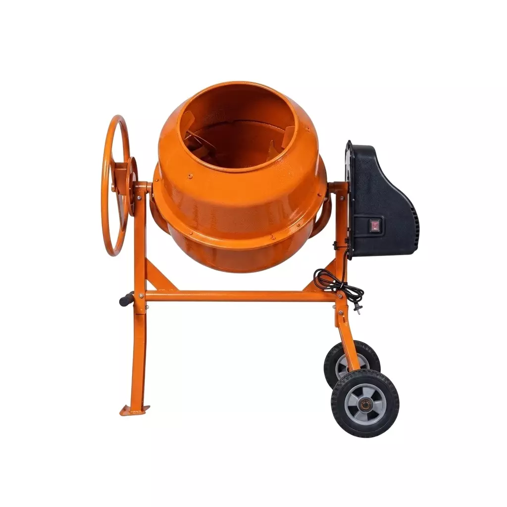 SACO PRO 240 L Concrete Mixer Machine Tilting Drum Type Orange Color Metal Body for Construction Work