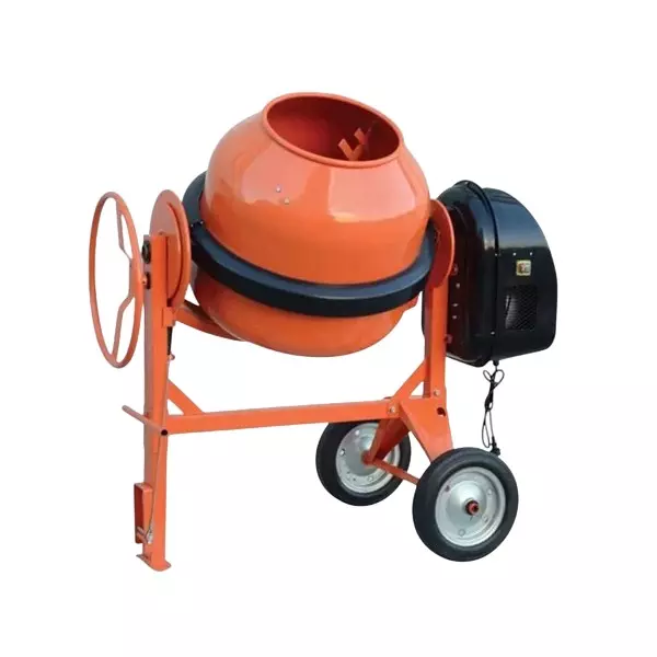 SACO PRO 280 L Concrete Mixer Machine Tilting Drum Type Orange Color Metal Body for Construction Work