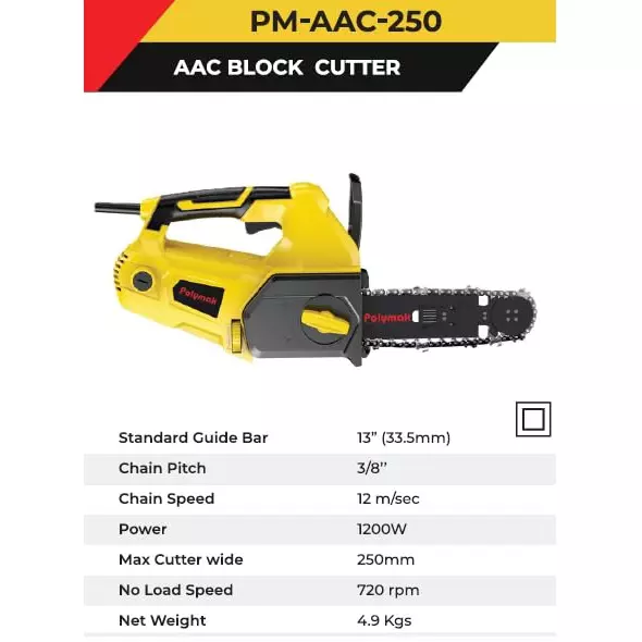 polymak-1200-w-aac-block-cutter-with-720-rpm-no-load-speed-and-13-inch-335-mm-guide-bar-pmaac250-with-guide-bar-chain