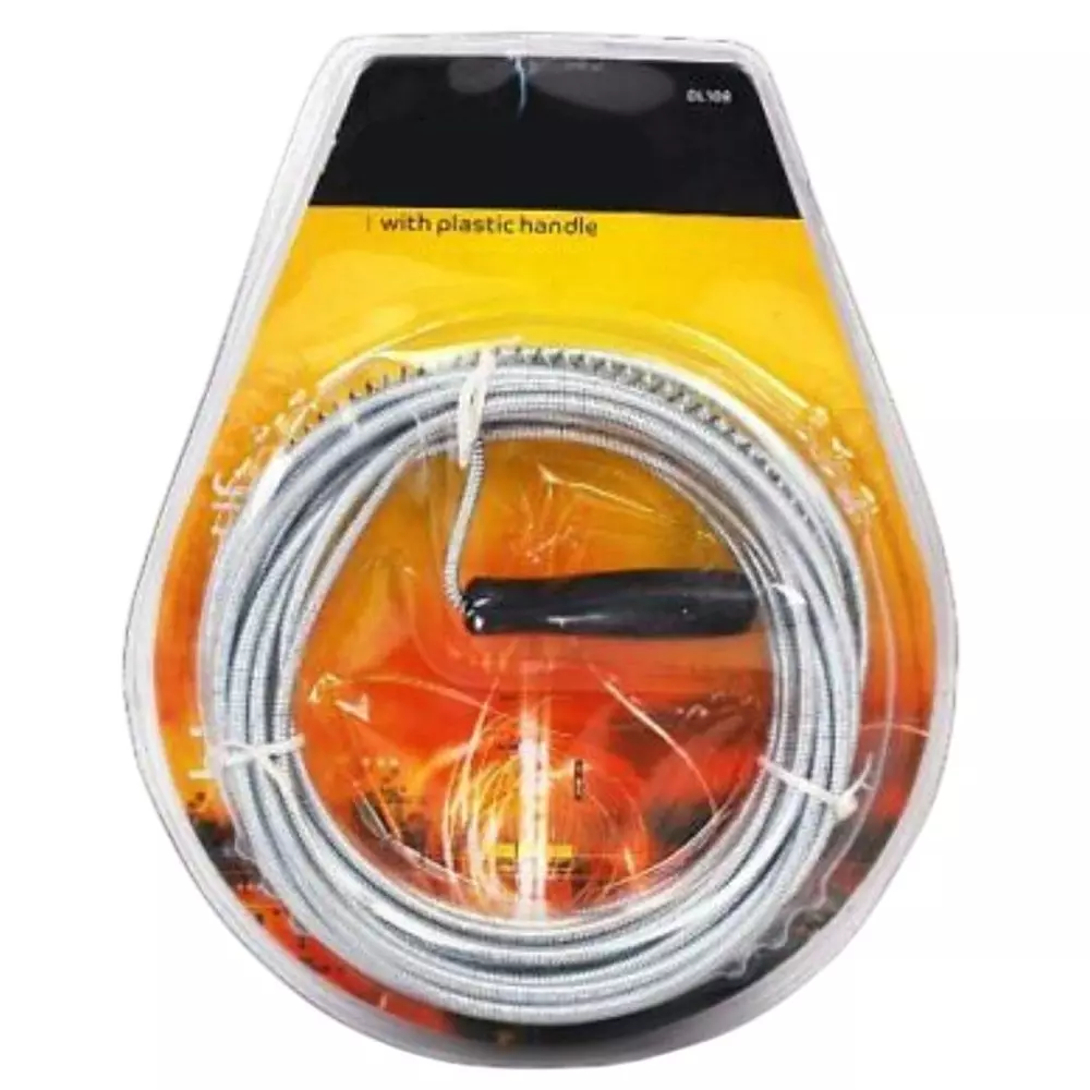 Jawsons Flexible Spring Wire Sink & Drain Cleaner 3 m for Clogs and Debris Removal from Sinks, Tubs, Showers and Pipes