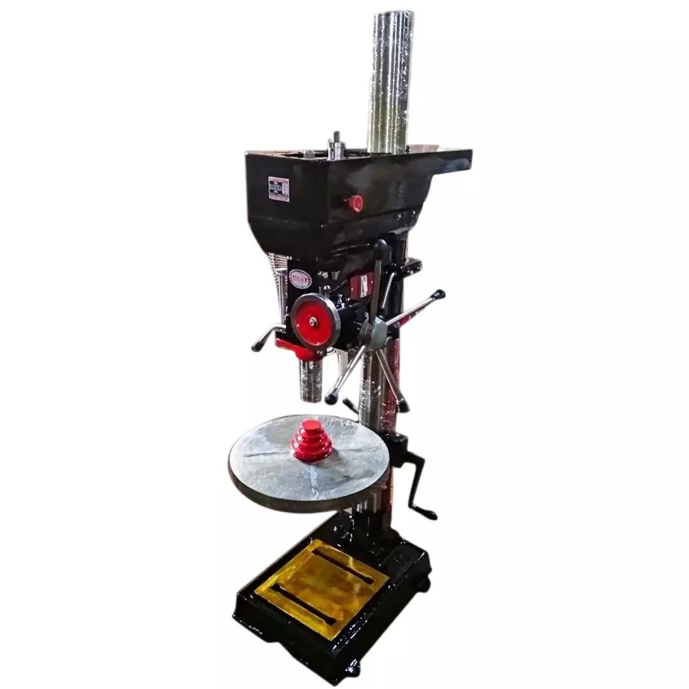 Radhika Heavy Duty Pillar Drilling Machine 40 mm Drill Capacity Black 2 HP Power for Industrial Use