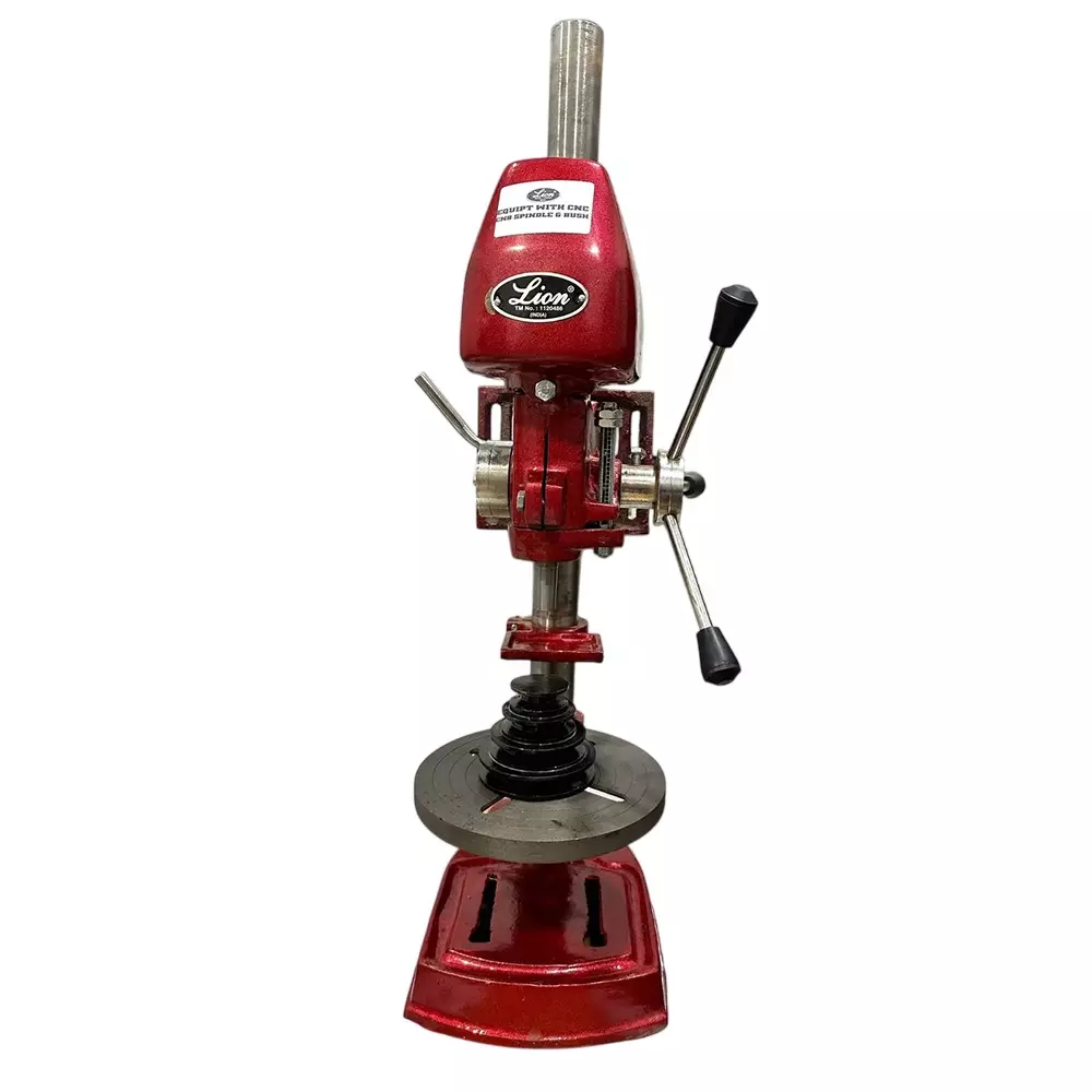 Lion Pillar Drill Machine Without Motor 3 Inch (7.62 cm) Pulley Size Cast Iron for Industrial Use