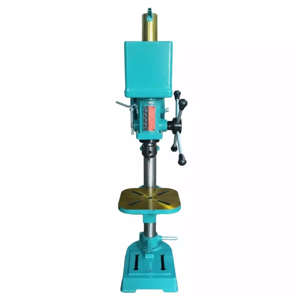 Radhika Heavy Duty Pillar Drilling Machine Cast Iron 1 HP 20 mm Power Drill Capacity for Industrial Use