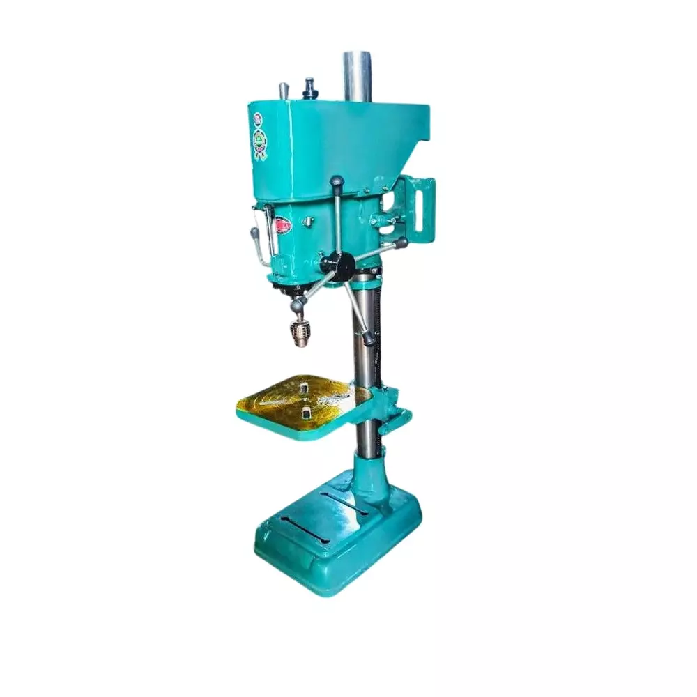 Radhika Heavy Duty Pillar Drill Machine Without Motor Blue Mild Steel 2 HP Power 38 mm Drill Capacity for Industrial Use