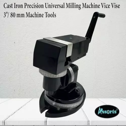Assorts 3-Way Precision Universal Milling Machine Cast Iron 80 mm for Small to Medium-Sized Workpieces