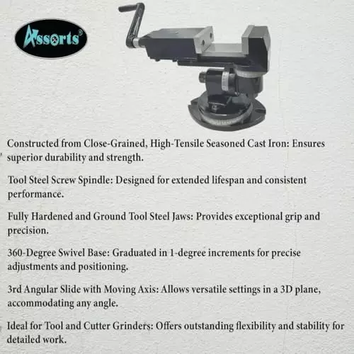 Assorts 3-Way Precision Universal Milling Machine Cast Iron 80 mm for Small to Medium-Sized Workpieces