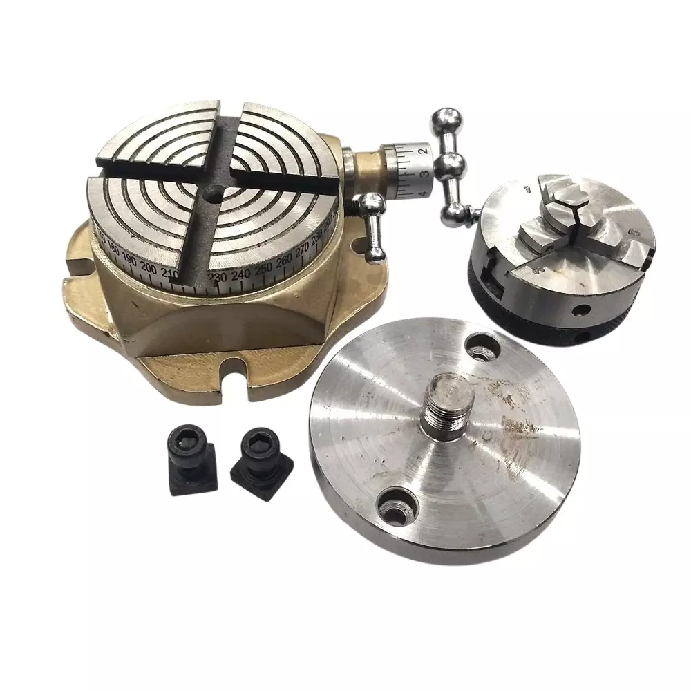 Assorts Rotary Table 31.75 mm (2-3/4 Inch) 50 mm 3 Jaw Self Centering Chuck 4 Slots