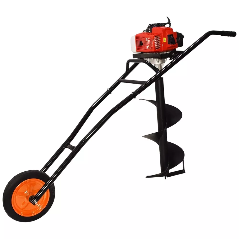 Balwaan Earth Auger with Double Gear box (Without Bit) 2 Pcs 8 & 12 Inch 20.32 & 30.48 cm Air Cooled Petrol 2 Stroke for Farming & Gardening, BE63T