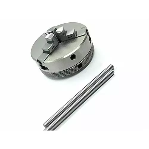 A.D INTERNATIONAL Rotary Table Size 3 inch (80 mm) 3 Jaw Self Centering Chuck Size 65 mm with Steel Back Plate and 3xM6 T-Nuts Bolts, GQ-9HH6-H985