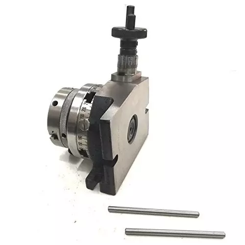 A.D INTERNATIONAL Rotary Table Size 3 inch (80 mm) 3 Jaw Self Centering Chuck Size 65 mm with Steel Back Plate and 3xM6 T-Nuts Bolts, GQ-9HH6-H985