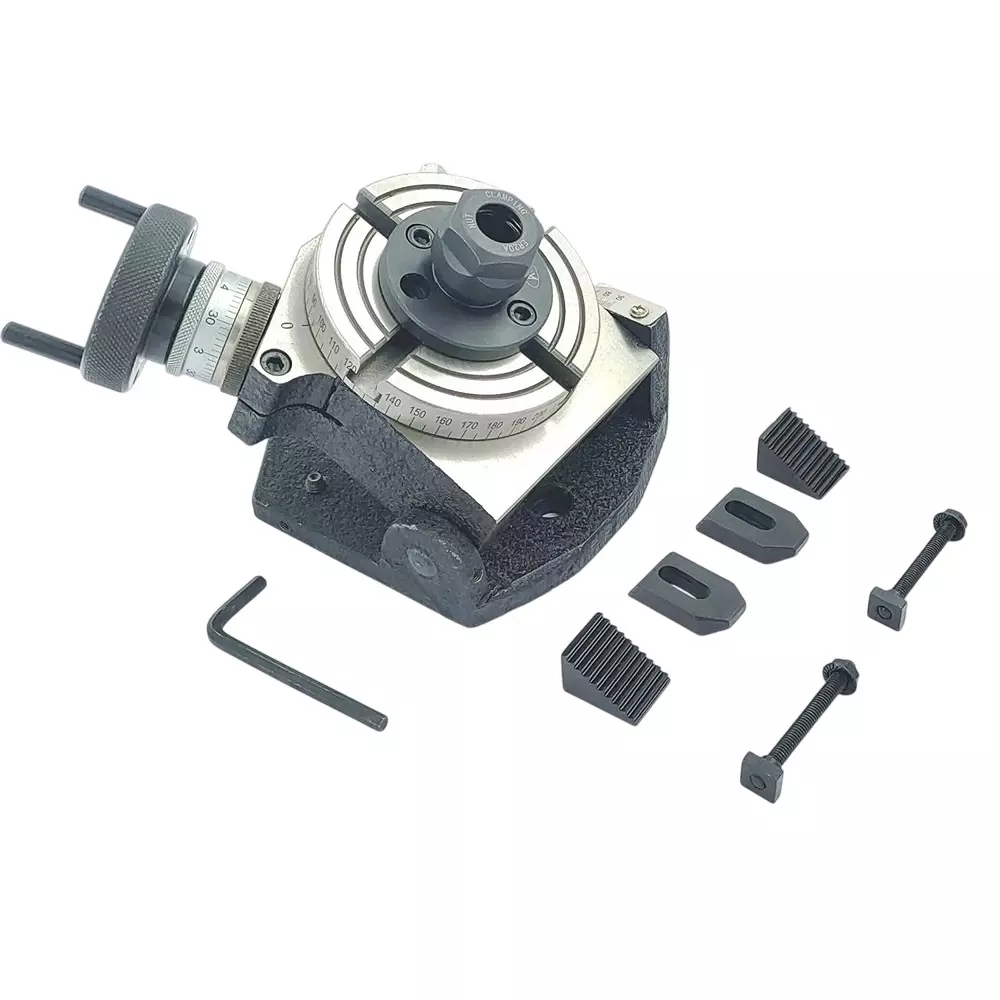 Assorts Tilting Rotary Table 100 mm (4 Inch) with ER20 Collet Adaptor with M6 Clamp Kit