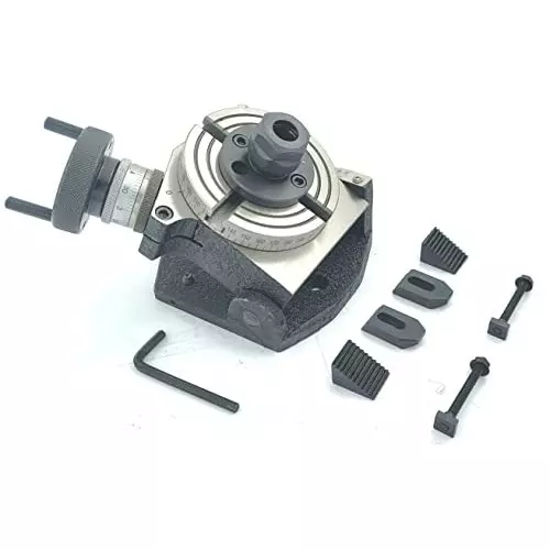 Assorts Tilting Rotary Table 100 mm (4 Inch) with ER20 Collet Adaptor with M6 Clamp Kit