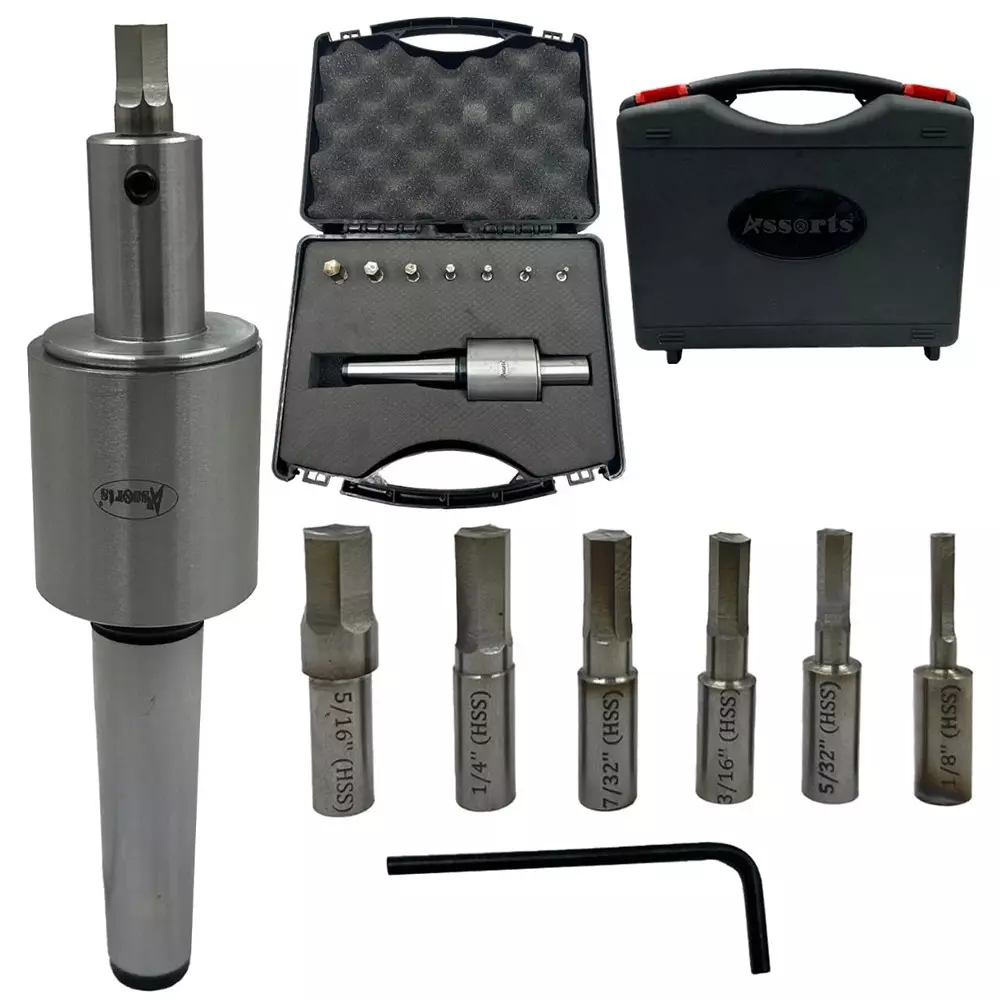 Assorts Precision Rotary Broach Holder Set M12x1.75 mm Drawbar Size for Lathe Metalworking
