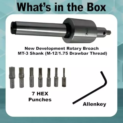 Assorts Precision Rotary Broach Holder Set M12x1.75 mm Drawbar Size for Lathe Metalworking