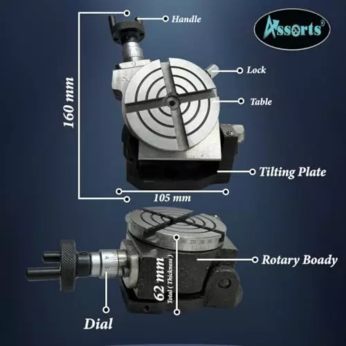 Assorts Tilting Rotary Table 75 mm (3 Inch) for Milling Machine