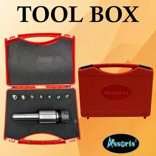 Assorts Rotary Broach Tool Steel ER-25 Adapter MT3 Shank with 7-Square Broaches Set