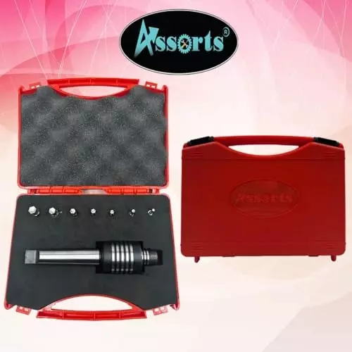 Assorts Rotary Broach MT-3 Morse Taper Shank with 7 Hex Punches Set