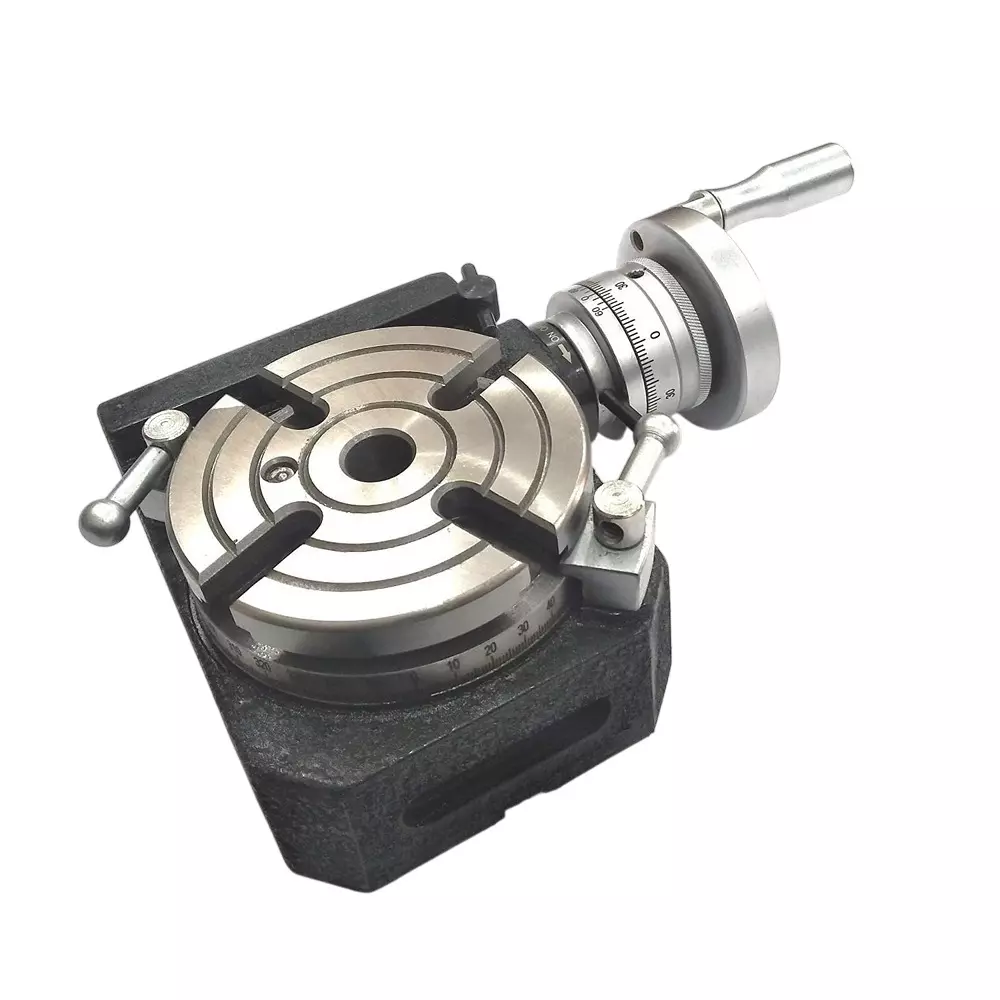 A.D INTERNATIONAL Rotary Milling Table 4 Slot Regular Horizontal Vertical 4 inch (110 mm) Table Diameter and MT2 Centre Bore, 20-RT-501