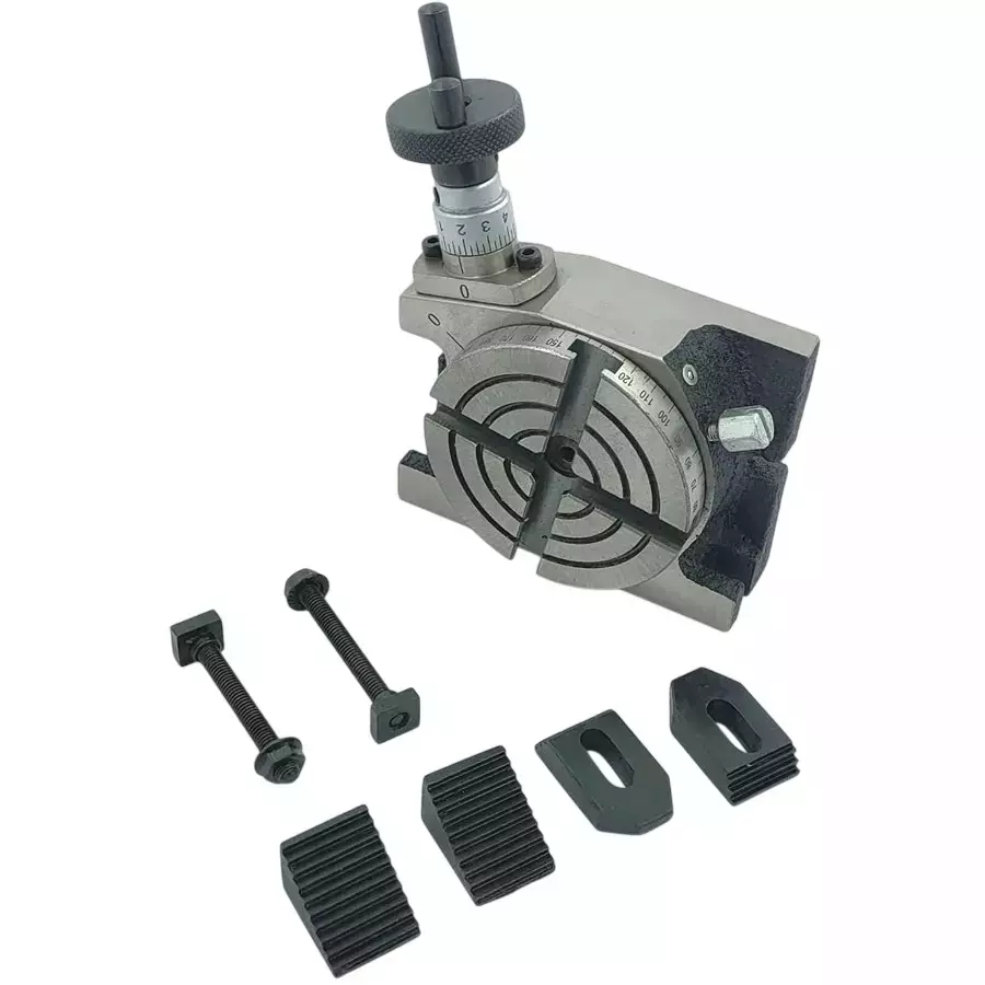 Buyohlic International Rotary Table Size 3 inch (80 mm) with M6 Clamp Kit for Milling Machine, 4V-JVFV-Z78I
