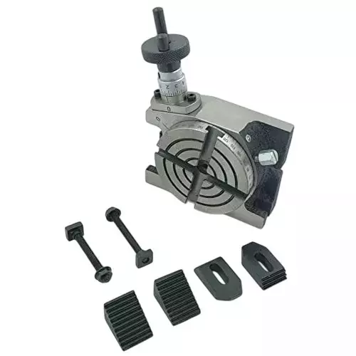 Buyohlic International Rotary Table Size 3 inch (80 mm) with M6 Clamp Kit for Milling Machine, 4V-JVFV-Z78I