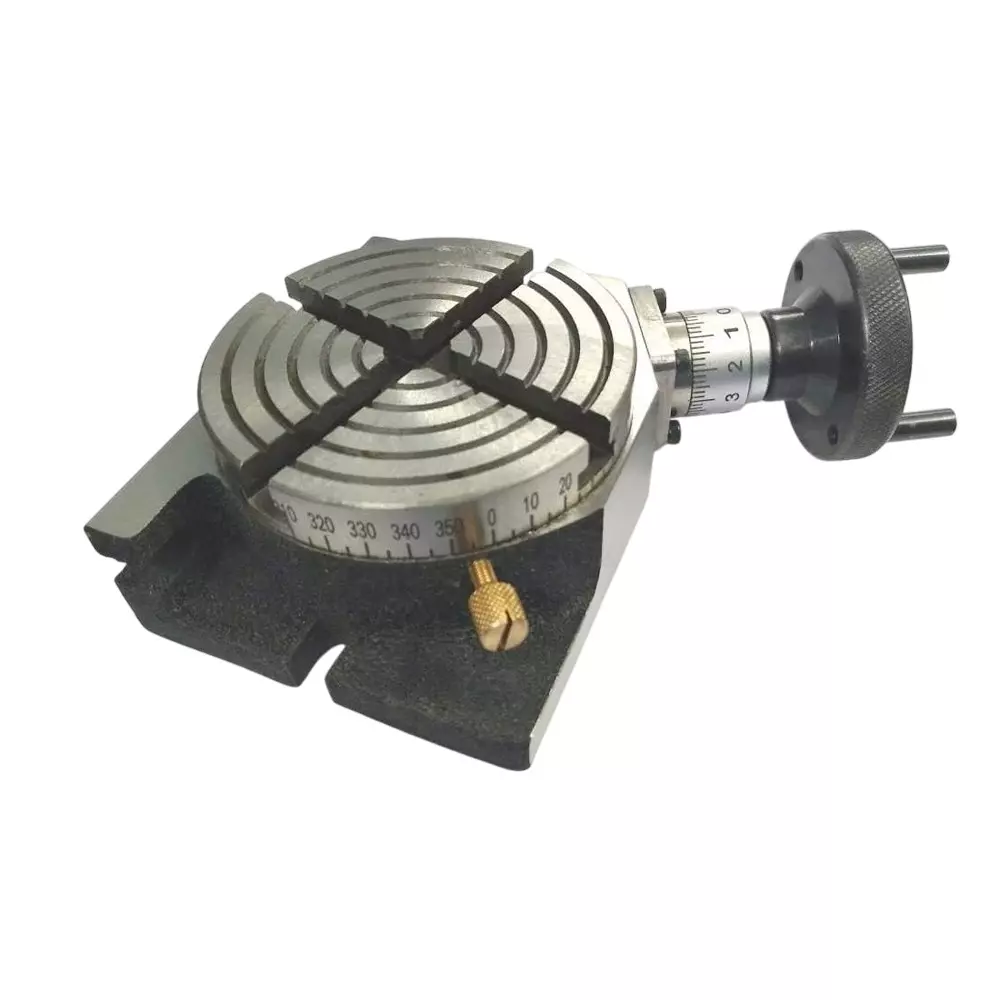 A.D INTERNATIONAL Rotary Milling Table Regular 4 Slot with Horizontal and Vertical Mounting and 4 inch (100 mm) Table Diameter, DZ-4NXD-H9HX