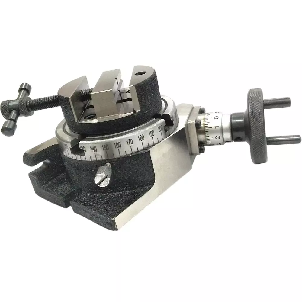 Assorts Quality Precision Rotary Table 100 mm (4 Inch) with Round Vices & Clamping T Nut Bolts (with 80 mm Round Vice)