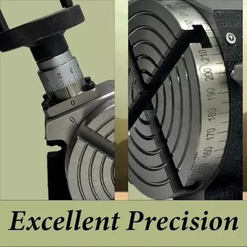 Assorts Quality Precision Rotary Table 100 mm (4 Inch) with M6 Clamp Kit & Small Chuck (with 65 mm 3 Jaws Self Centering Chuck)