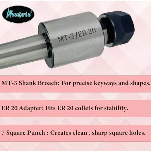 Assorts Rotary Broach Kit ER20 Adapter 3MT for CNC and Milling Operation