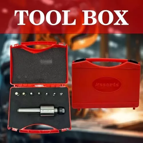 Assorts Rotary Broach Kit Tool Steel ER-16 Adapter MT3 Shank with 7-Piece Hex Broach Set