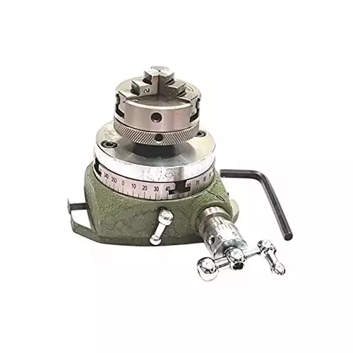 Buyohlic International Watchmaker's Rotary Table Diameter 2.75 inch (72 mm) and 2 Slot Base With 50 mm 3 Jaw Self Centering Chuck and Backplate, RM-FTM4-IBA6