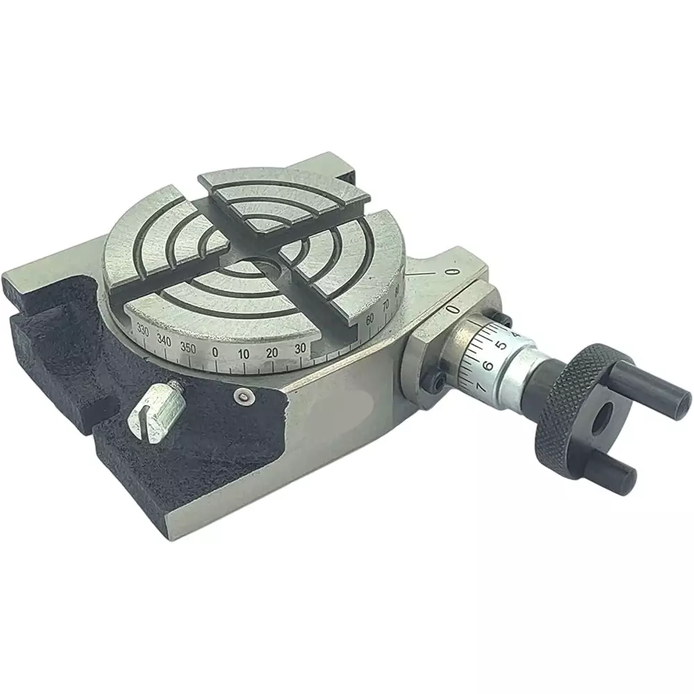 A.D INTERNATIONAL Rotary Milling Table Regular 4 Slot with 3 inch (80 mm) Diameter and 5/16 inch (7.9 mm) Slot Width, 9O-7VDE-M1PT