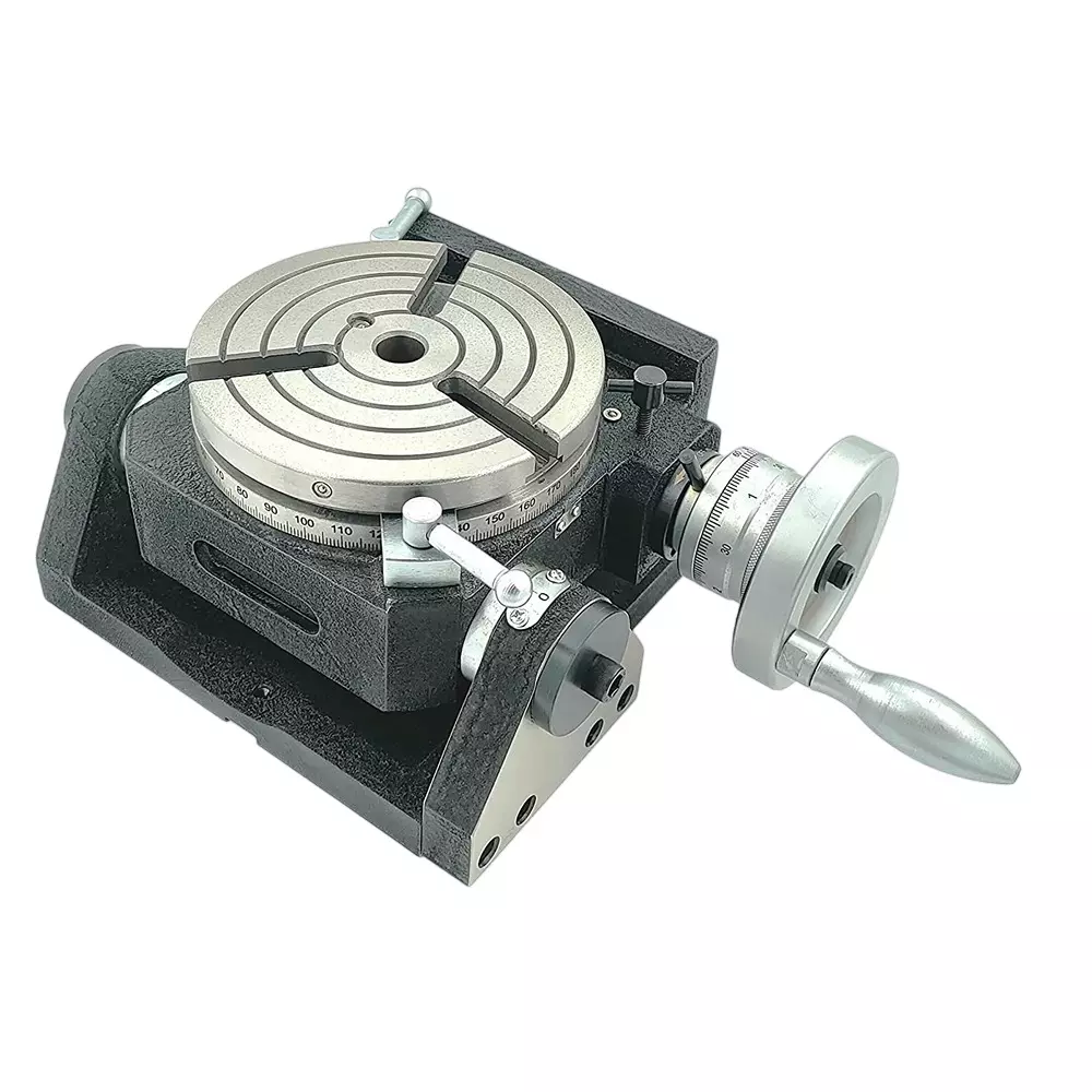 A.D INTERNATIONAL Tilting Rotary Table Horizontal-Vertical with 6 inch (150 mm) Table Diameter, 3 Slots and MT2 Bore, H2-LRAU-ZH4R