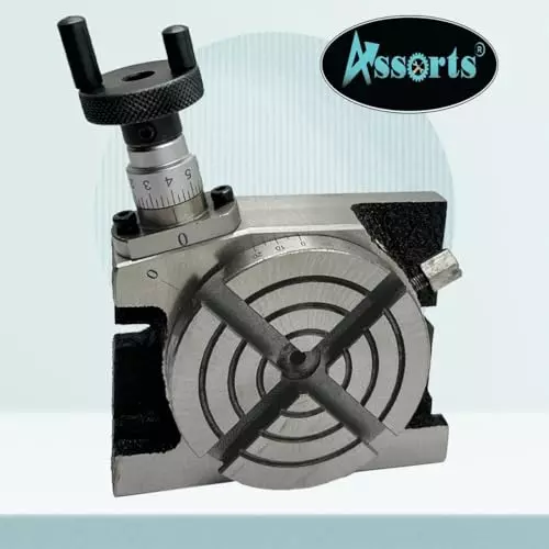 Assorts Low Profile Milling Rotary Table 80 mm (3 Inch) 65 mm 3 Jaws with Back Plate & Fixing T Nuts