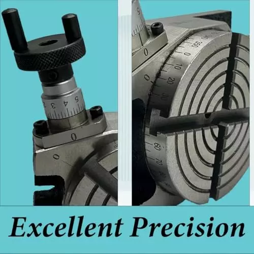 Assorts Low Profile Milling Rotary Table 80 mm (3 Inch) 65 mm 3 Jaws with Back Plate & Fixing T Nuts