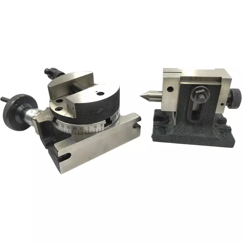 Assorts Quality Precision Rotary Table 100 mm (4 Inch) with Tailstock, Round Vice/Vise (with 100 mm Round Vice)