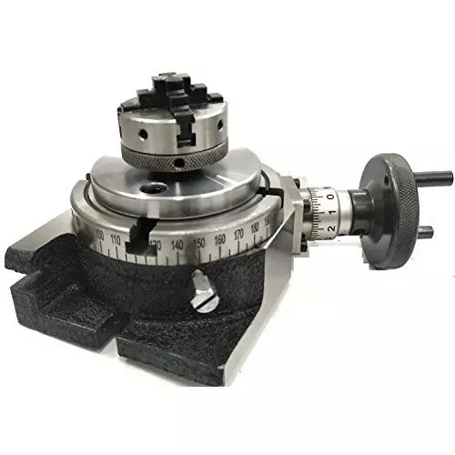 Assorts Precision Rotary Table 100 mm (4 Inch) with Small Chuck & Fixing T Nut Bolts
