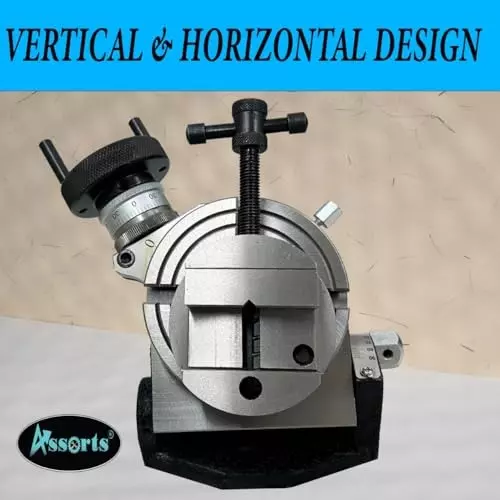 Assorts Quality Precision Tilting Milling Indexing Rotary Table 100 mm (4 Inch) with M6 Clamp Kit & Round Vice (with 80 mm Round Vice)