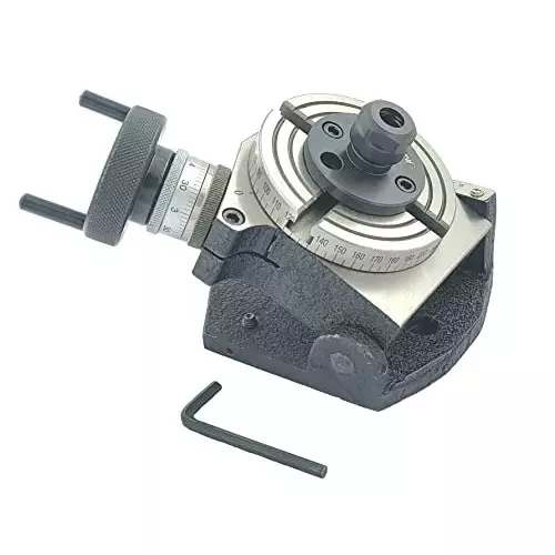 Assorts Tilting Rotary Table 100 mm (4 Inch) with ER16 & 20 Collet Adaptor with M6 Clamp Kit