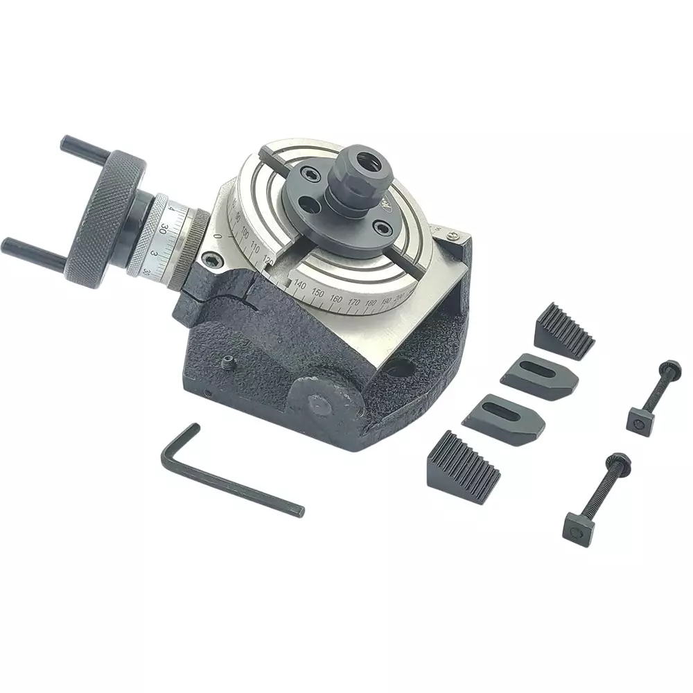 Assorts Tilting Rotary Table 100 mm (4 Inch) with ER16 Collet Adaptor with M6 Clamp Kit