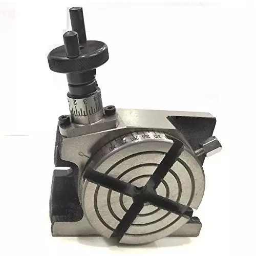 Assorts Rotary Table 80 mm (3 Inch) with ER20 Collet Adaptor, M6 Clamp Kit, Round Vice & Suitable Tailstock-Instant Milling EngineERing Tools
