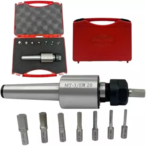 Assorts Rotary Broach Kit ER20 Adapter 3MT for Lathe Metalworking