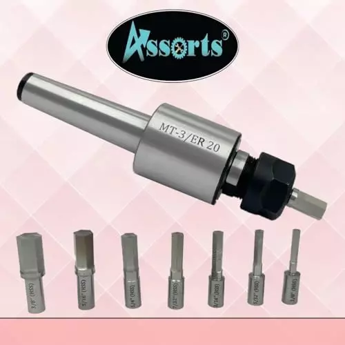 Assorts Rotary Broach Kit ER20 Adapter 3MT for Lathe Metalworking
