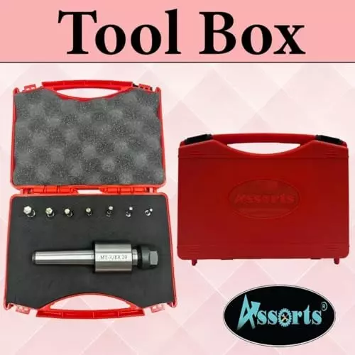 Assorts Rotary Broach Kit ER20 Adapter 3MT for Lathe Metalworking