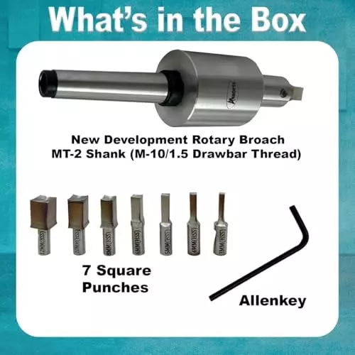 Assorts Metric Rotary Broach Set 2MT Shank M10x1.5 mm Drawbar Size for Lathe Metalworking