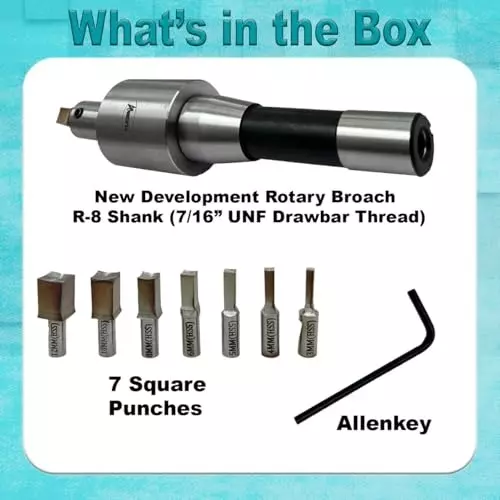 Assorts Metric Rotary Broach Set R8 Shank 11.11 mm UNF Drawbar Size for Lathe Metalworking