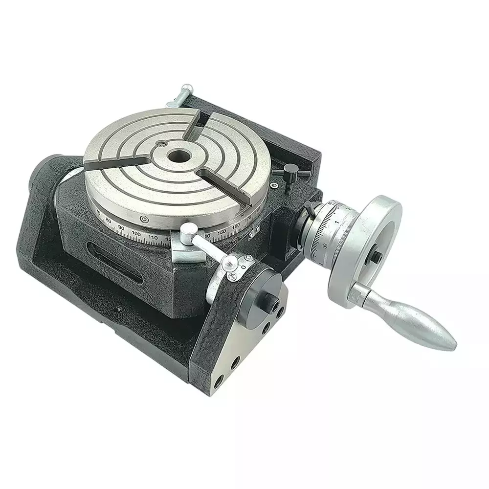Buyohlic International Tilting Rotary Table Horizontal-Vertical with 6 inch (150 mm) Table Diameter, 3 Slots and MT2 Bore, H2-LRAU-ZH4R