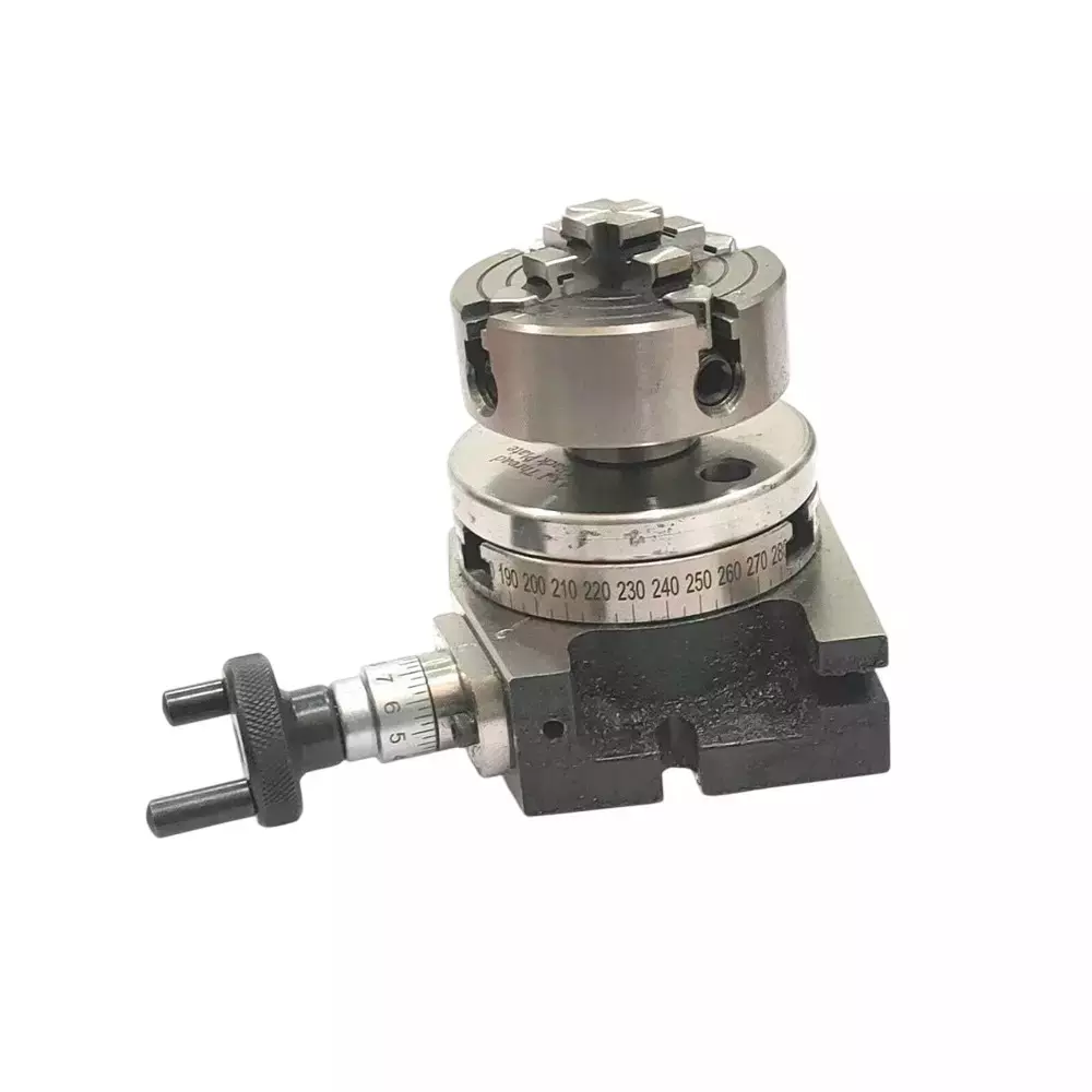 Buyohlic International Rotary Table Size 3 inch (80 mm) 4 Jaw Chuck Size 70 mm and 3 Slots, K3-MBPP-4TKI