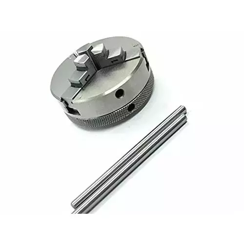 Buyohlic International Rotary Table Size 3 inch (80 mm) 3 Jaw Self Centering Chuck Size 65 mm with Steel Back Plate and 3xM6 T-Nuts Bolts, GQ-9HH6-H985